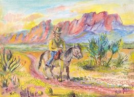 Cowboy in the Organ mountains, New Mexico