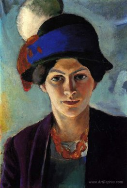 Portrait of the artist's wife with a hat