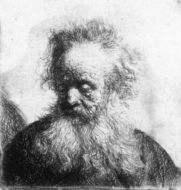 Old Man with Flowing Beard, Looking down Left