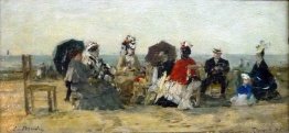 Figures on the beach at Trouville