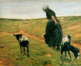 Woman with goats