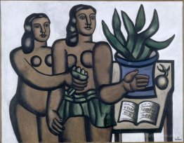 The two women in blue vase