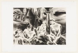 Four Nudes - (Café on the Boulevard Clichy)