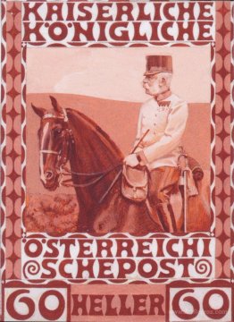 Design of the anniversary stamp with Austrian Franz Joseph I. on