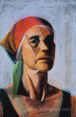 Self Portrait with Red Kerchief