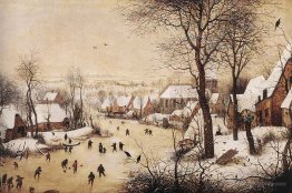 Winter Landscape with Skaters and a Bird Trap