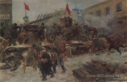 Barricade fighting in Red Presnya