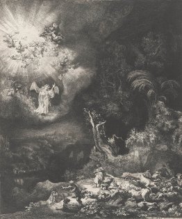 The angel appearing to the shepherds