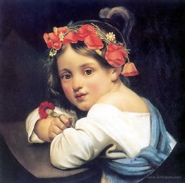 Girl wearing the poppy wreath