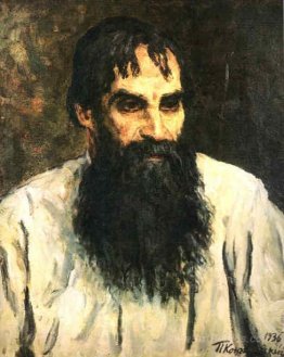 Portrait of national artist, a woodcarver, A. Ershov