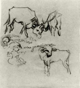 Sketch of Cows and Children