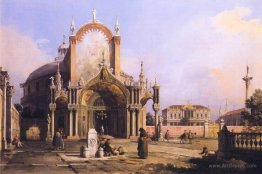 Capriccio of a Round Church with an Elaborate Gothic Portico in