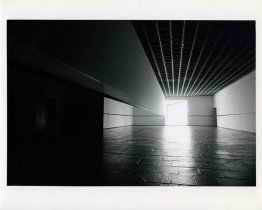 Scrim veil/Black rectangle/Natural light (Whitney Museum of Amer