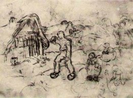 Sketches of a Cottage and Figures