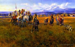 Lewis and Clark Reach Shoshone Camp Led by Sacajawea the Bird Wo