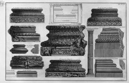 Various bases and a stem of columns