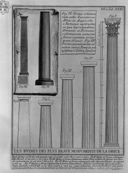 Columns Doric, Corinthian and Tuscan (from Le Roy)