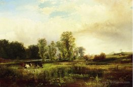 Summer Landscape with Cows