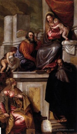 Holy Family with Sts Anthony Abbot, Catherine and the Infant Joh