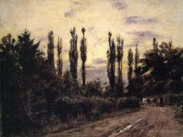 Evening Poplars and Roadway near Schleissheim