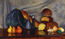 Still life with bread and pumpkin