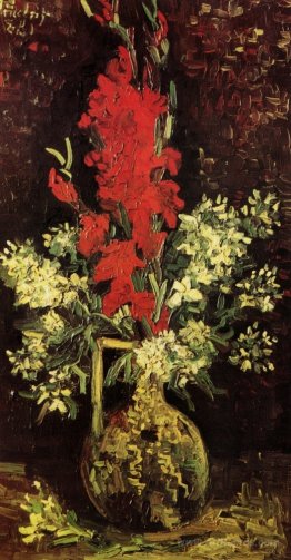 Vase with Gladioli and Carnations