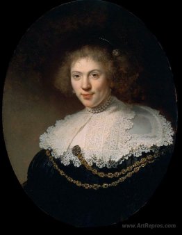 Portrait of a Woman Wearing a Gold Chain