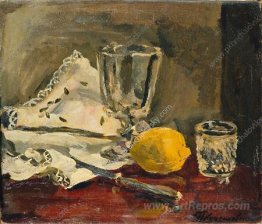 Still Life. Lemon and knife.