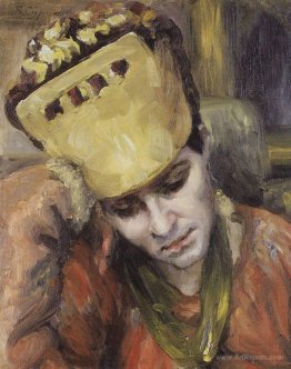 Portrait of young woman with kokoshnik