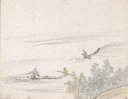 Untitled (figures fishing on boats)