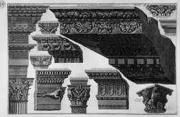 Capitals, friezes, cornices (Farnese Gardens, Santa Maria in Tra