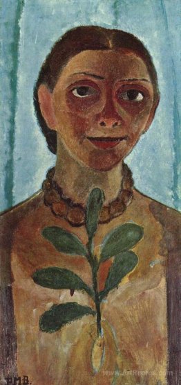 The painter with camellia branch (Self Portrait)