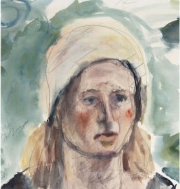 Portrait Of A Woman Wearing A Scarf