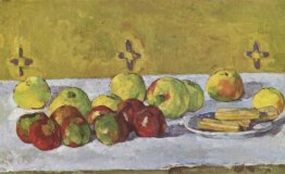 Still life with apples and biscuits