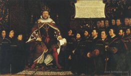 Henry VIII handing over a charter to Thomas Vicary, commemoratin