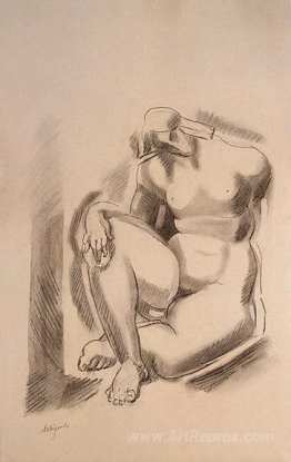 Seated Female Nude with Left Leg Bent