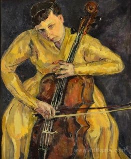 Portrait Of Vera Poppe Playing The Cello