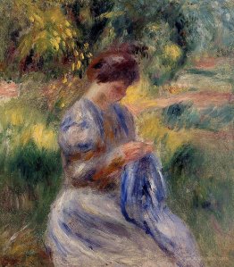 The Embroiderer (Woman Embroidering in a Garden)