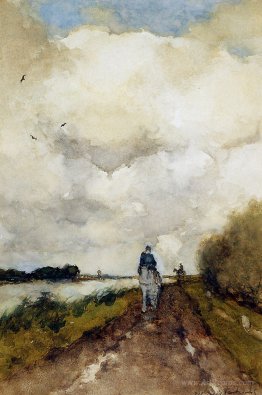 Horseman on path near Noorden