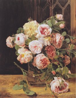 Bouquet of roses at the window