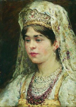 Portrait of the Girl in a Russian Dress