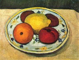 Still life with lemon, orange and tomato