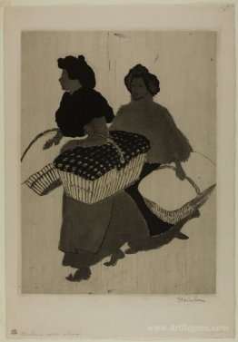 Laundresses are carrying linnen