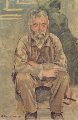 Seated bearded man