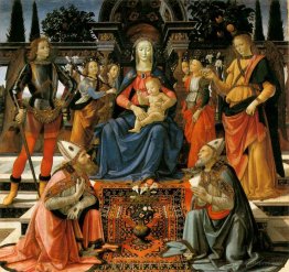 Madonna and Child Enthroned with Four Angels, the Archangels Mic