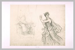 Study the figure of Hermione and sketches of the figure of Pyrrh