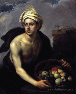 A Young Man with a Basket of Fruit