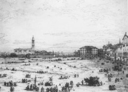 Padua: The Prato della Valle with Santa Giustinia and the Church