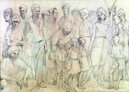 Study drawing for Out of Many, One People 1962