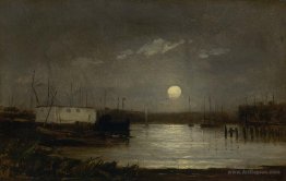 Untitled (Moon Over a Harbor)